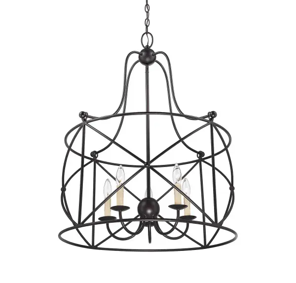 Seneca 5-Light Pendant in English Bronze - Image 4