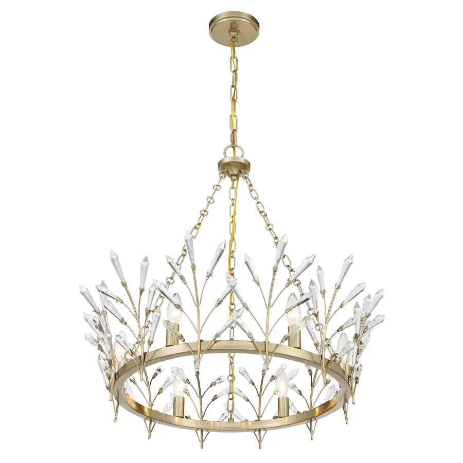 Orianna 6-Light Chandelier in Noble Brass - Image 4