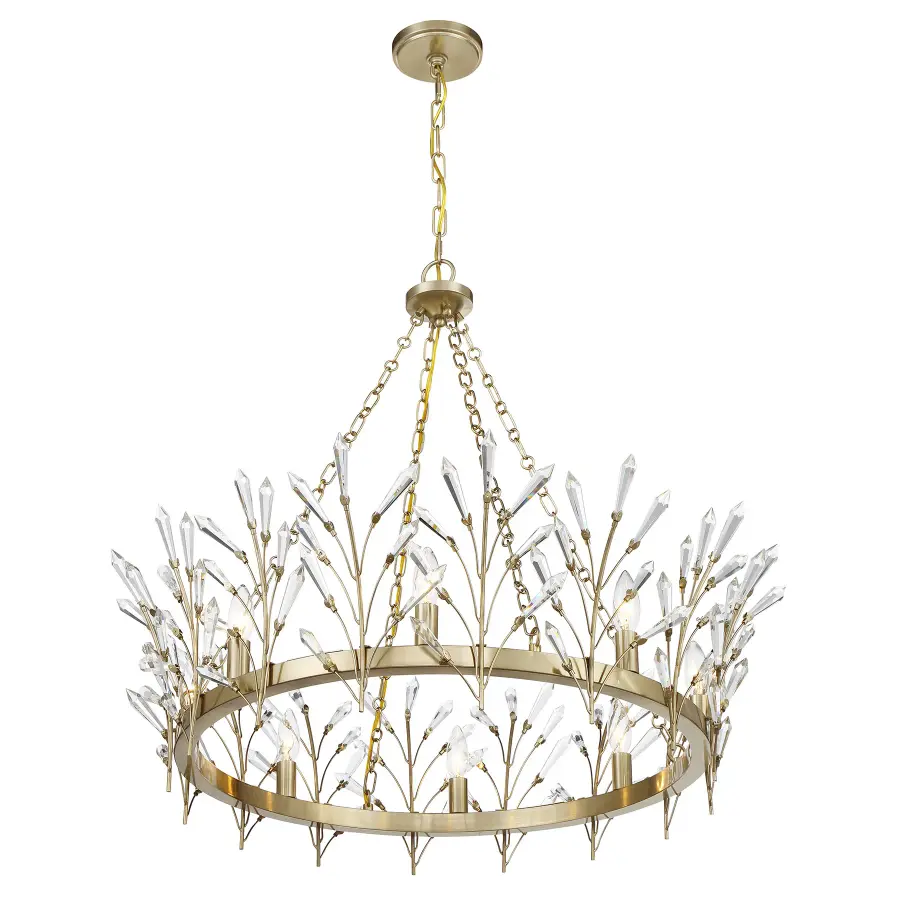 Orianna 8-Light Chandelier in Noble Brass - Image 4