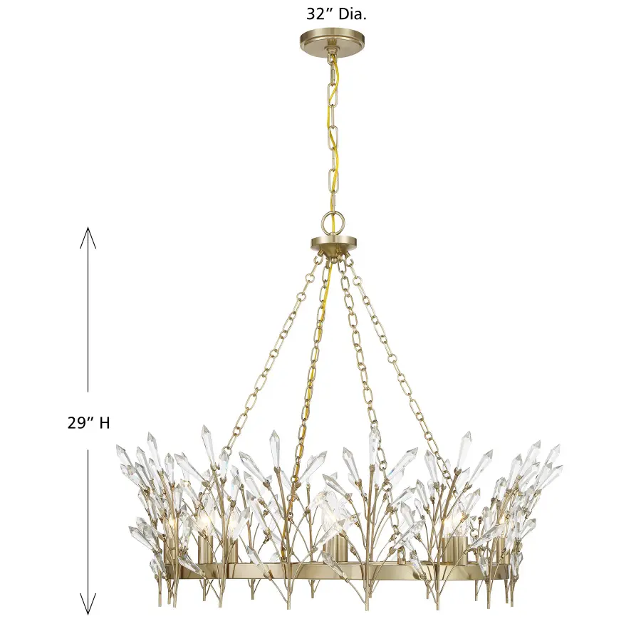 Orianna 8-Light Chandelier in Noble Brass - Image 6