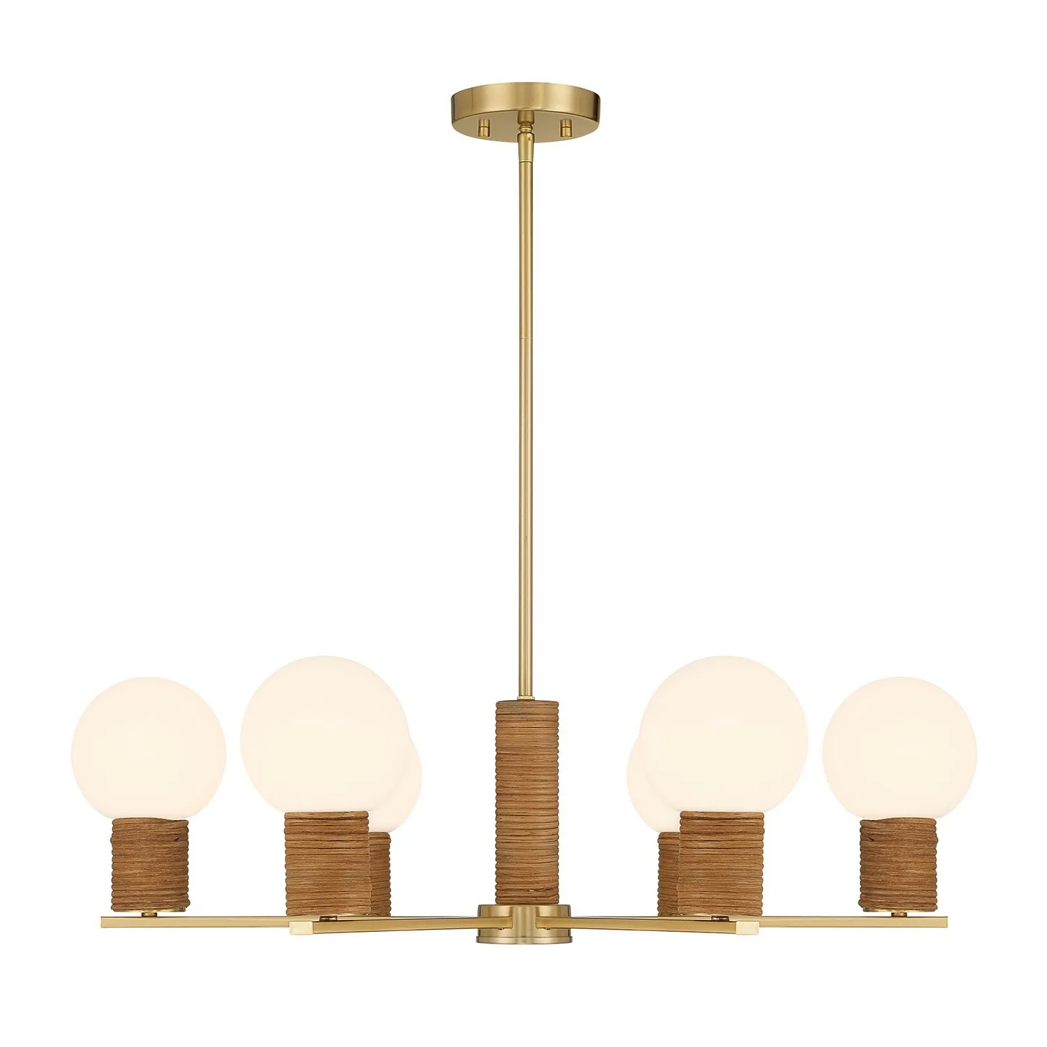 Jarrell Six Light Chandelier in Warm Brass