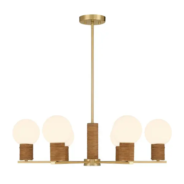 Jarrell Six Light Chandelier in Warm Brass - Image 1