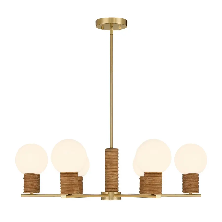 Jarrell Six Light Chandelier in Warm Brass - Image 1