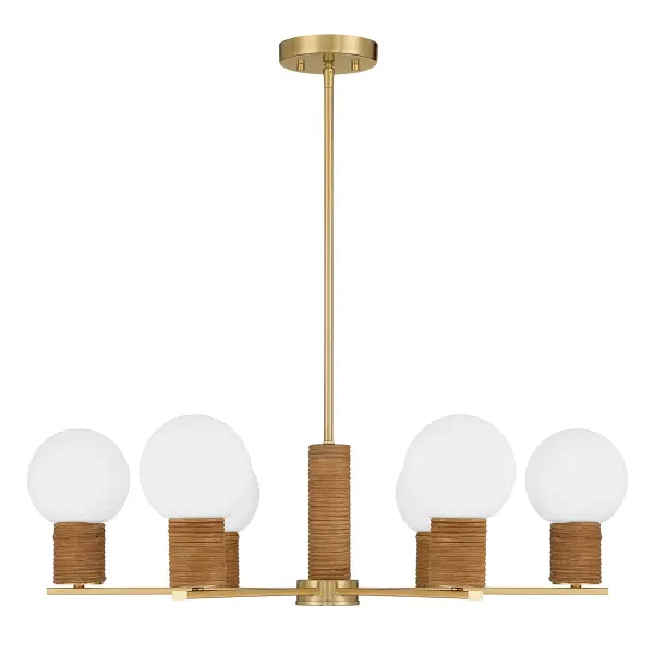 Jarrell 6-Light Chandelier in Warm Brass - alternate view