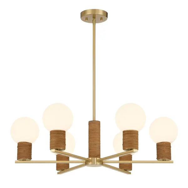 Jarrell 6-Light Chandelier in Warm Brass - Image 3