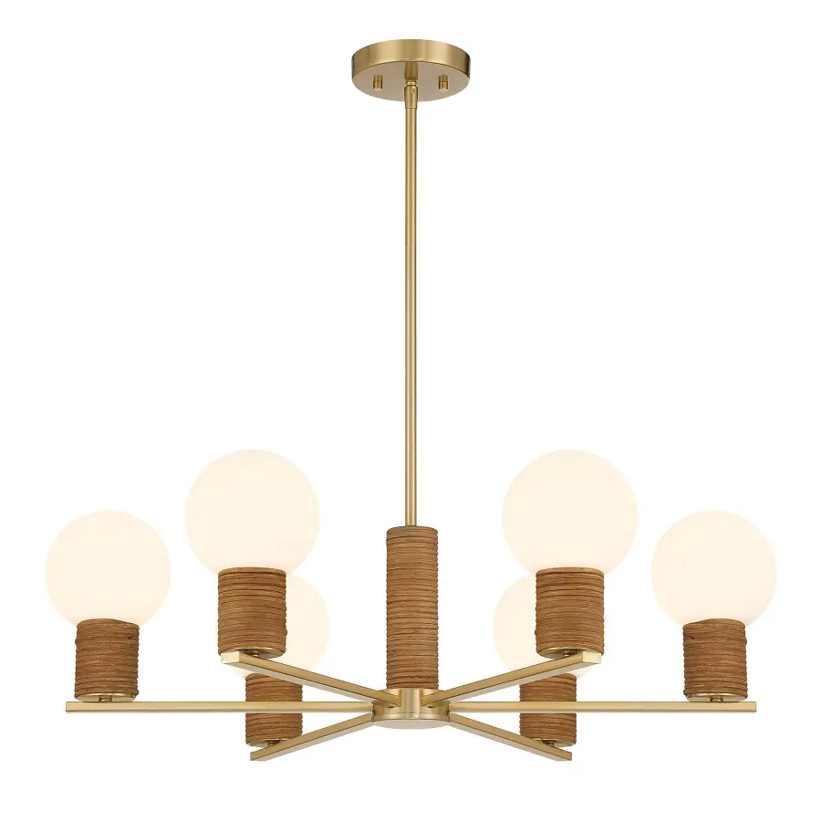 Jarrell 6-Light Chandelier in Warm Brass - Image 3