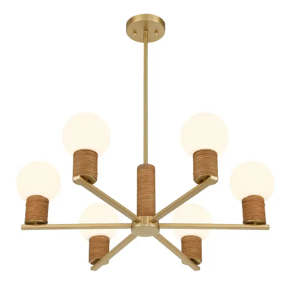 Jarrell 6-Light Chandelier in Warm Brass - Image 4