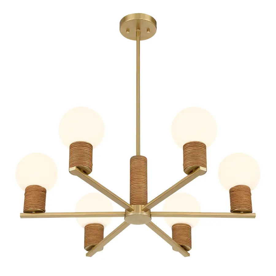 Jarrell 6-Light Chandelier in Warm Brass - Image 4