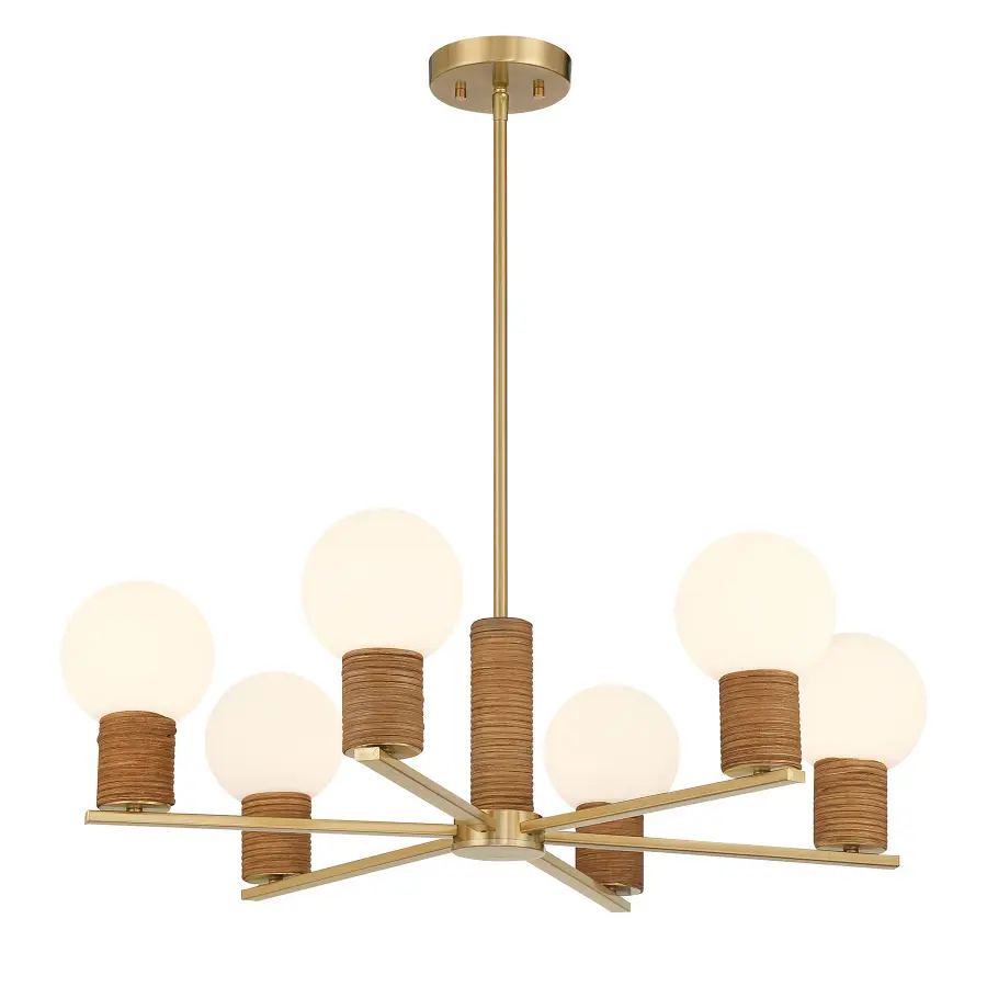 Jarrell 6-Light Chandelier in Warm Brass - Image 5