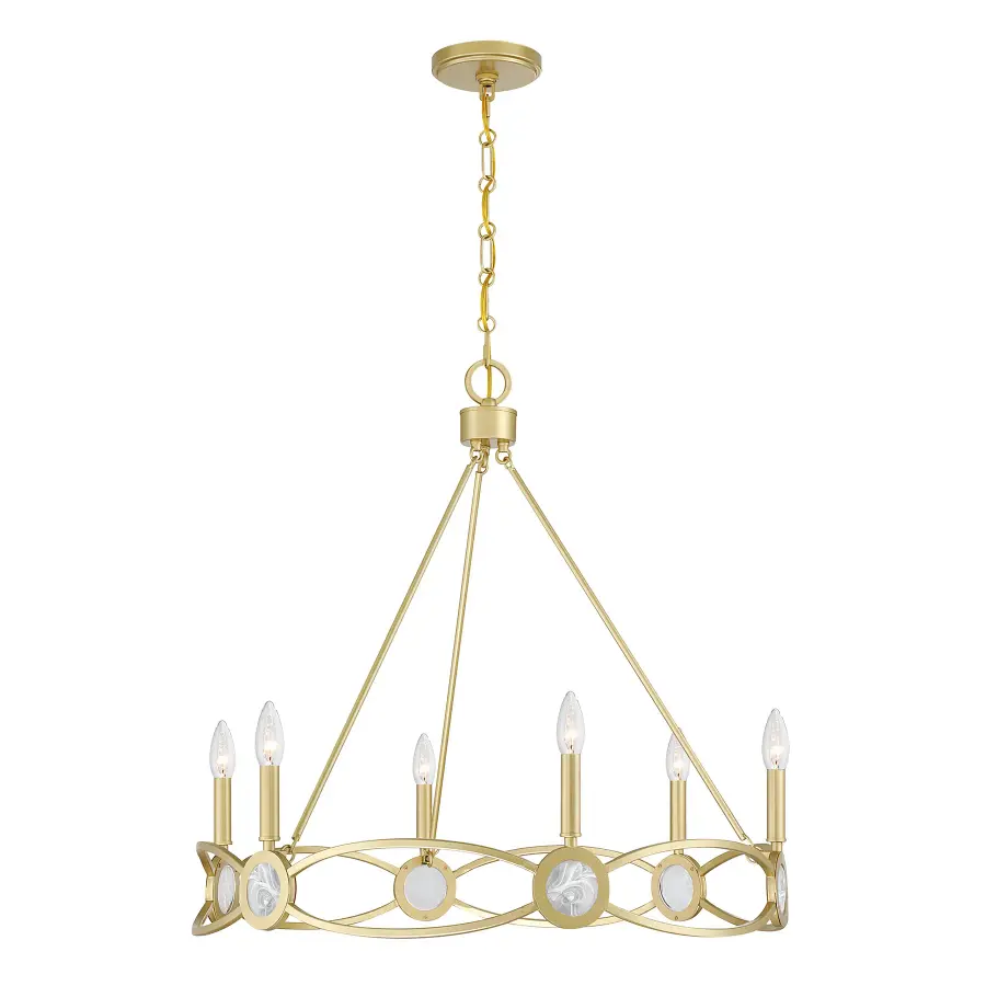 Minette 6-Light Chandelier in Spun Gold - Image 1