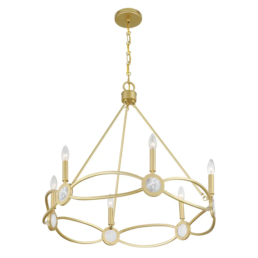 Minette 6-Light Chandelier in Spun Gold - Image 4