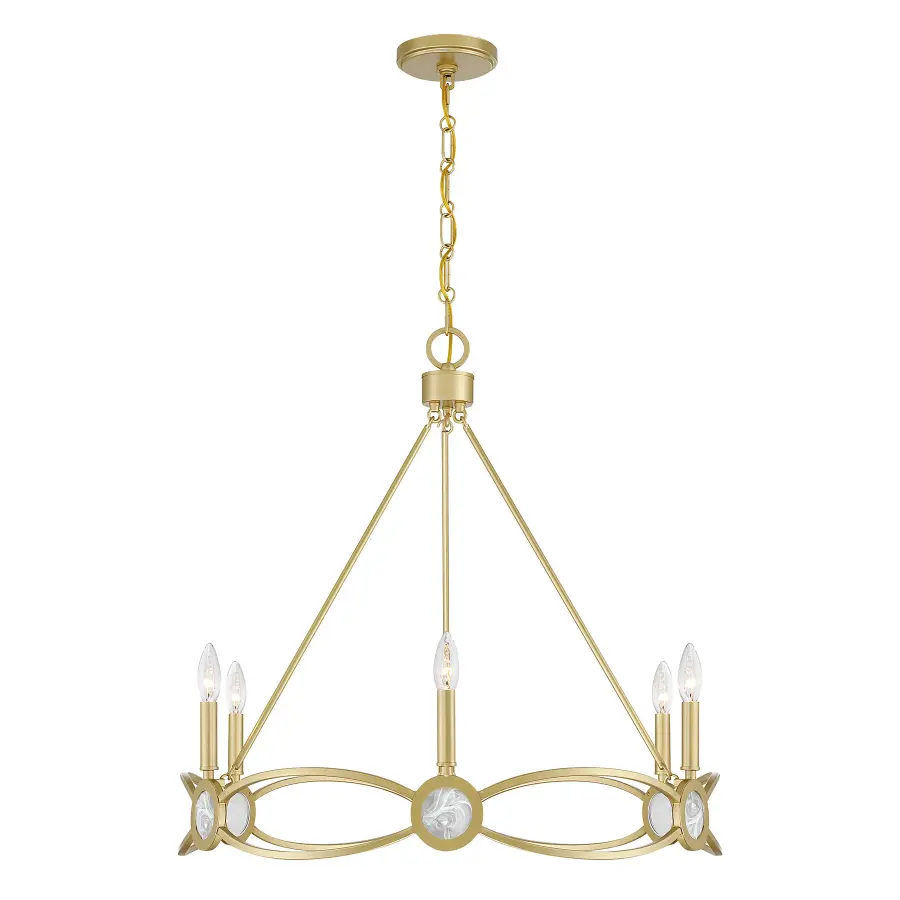 Minette 6-Light Chandelier in Spun Gold - Image 5