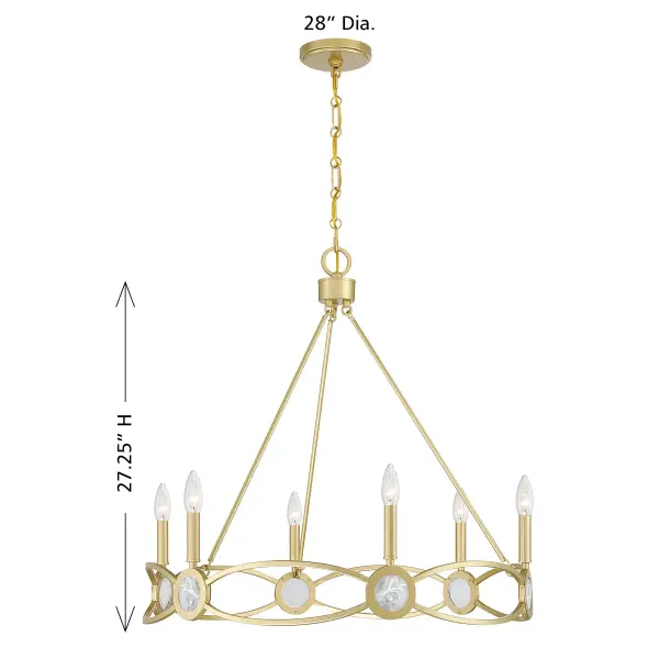 Minette 6-Light Chandelier in Spun Gold - Image 7