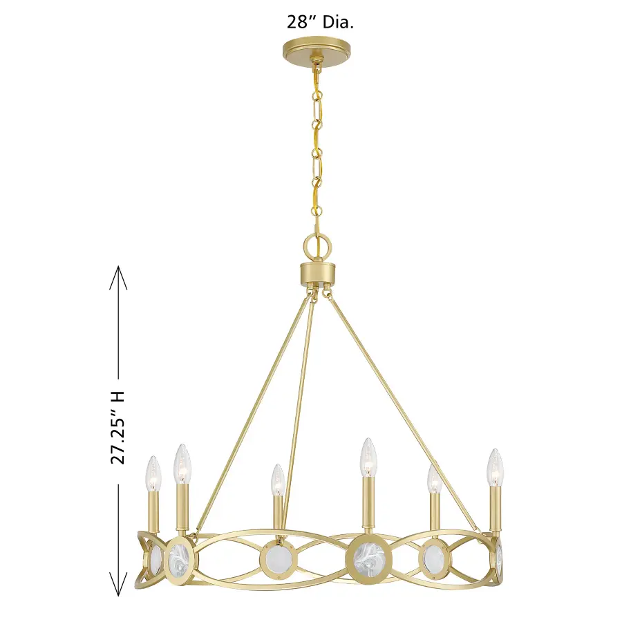 Minette 6-Light Chandelier in Spun Gold - Image 7