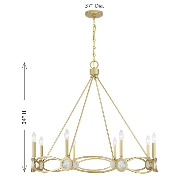 Minette 8-Light Chandelier in Spun Gold - Image 8