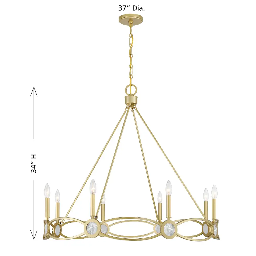 Minette 8-Light Chandelier in Spun Gold - Image 8
