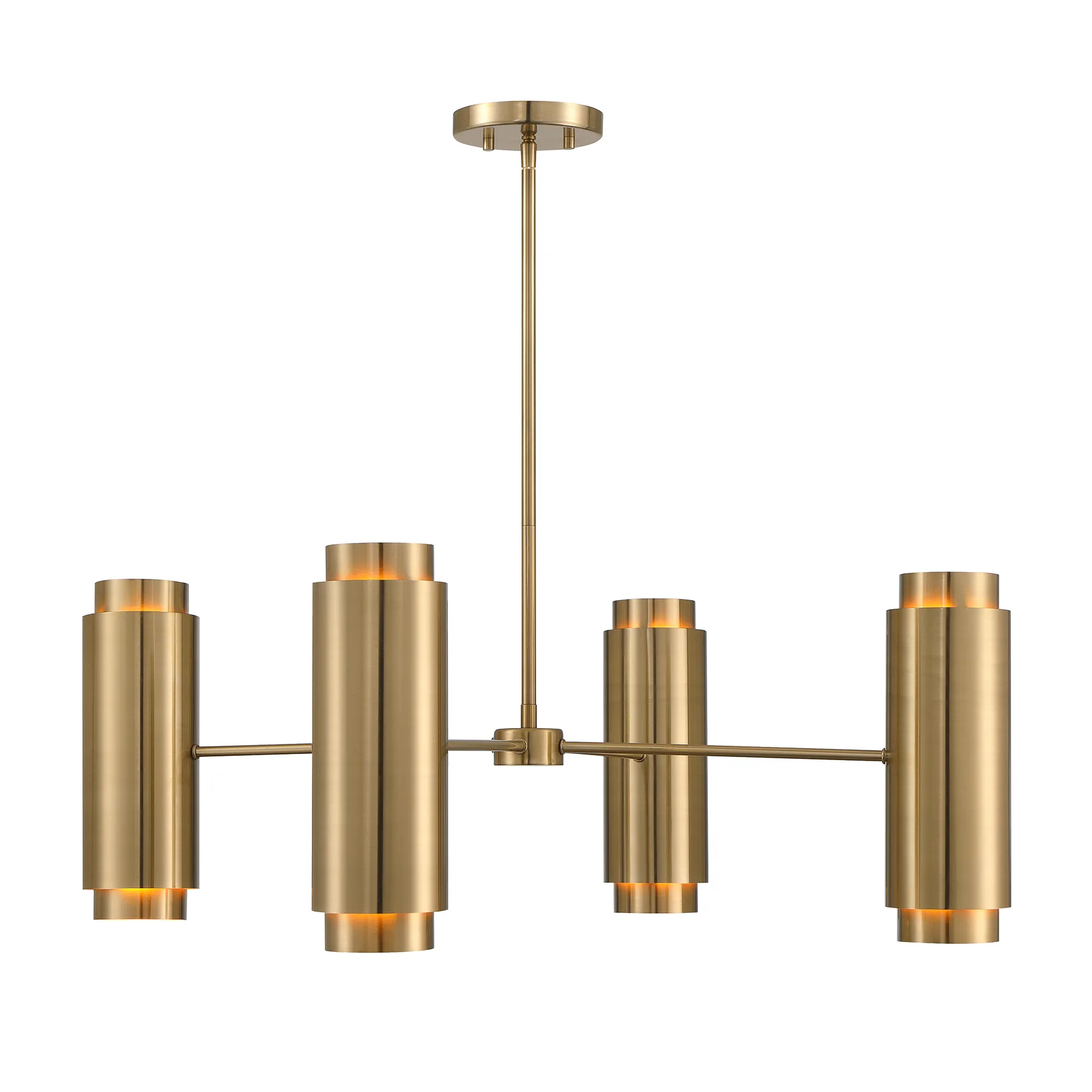 Lio Eight Light Chandelier in Noble Brass