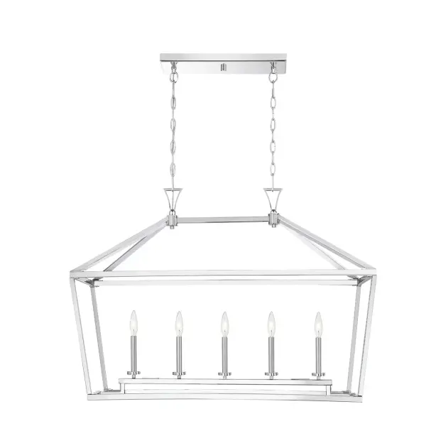 Townsend 5-Light Linear Chandelier in Polished Nickel - Image 1