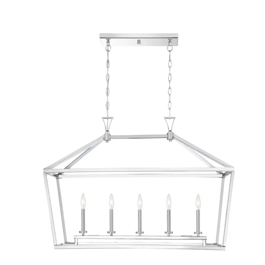 Townsend 5-Light Linear Chandelier in Polished Nickel - Image 1