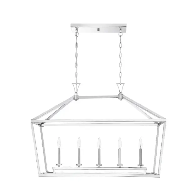 Townsend 5-Light Linear Chandelier in Polished Nickel - Image 2