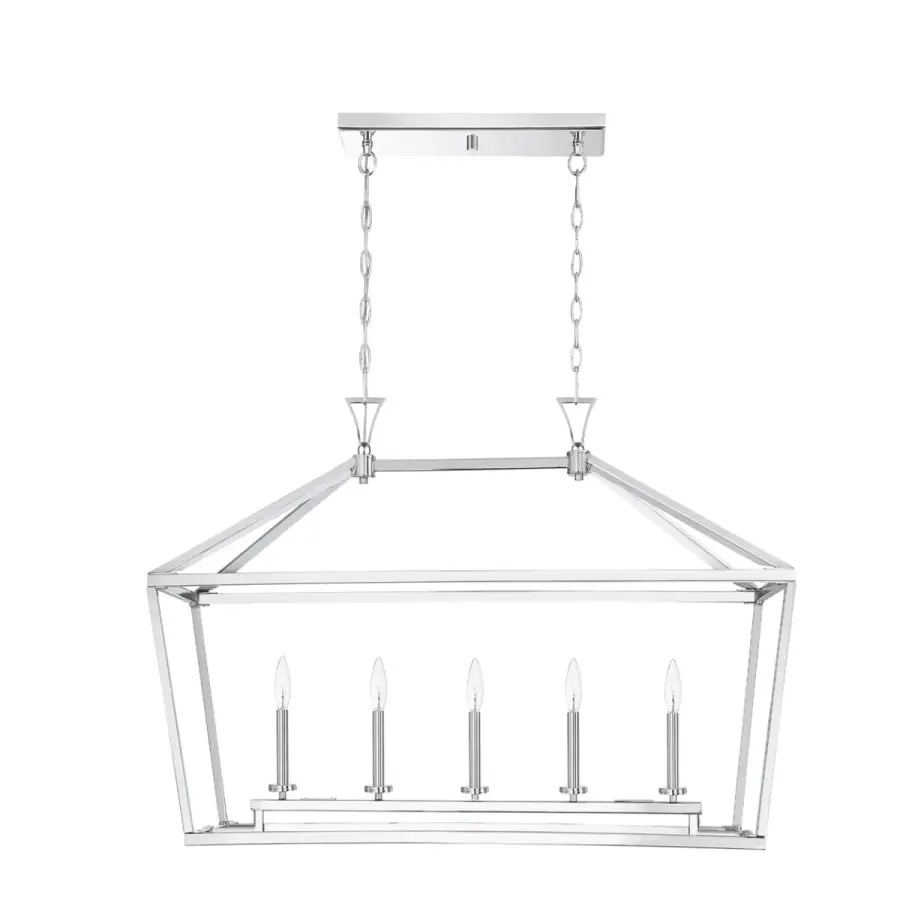 Townsend 5-Light Linear Chandelier in Polished Nickel - Image 2