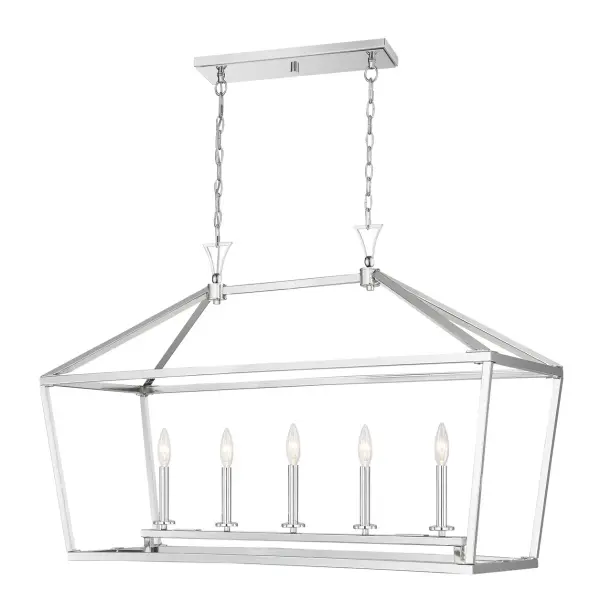 Townsend 5-Light Linear Chandelier in Polished Nickel - Image 5