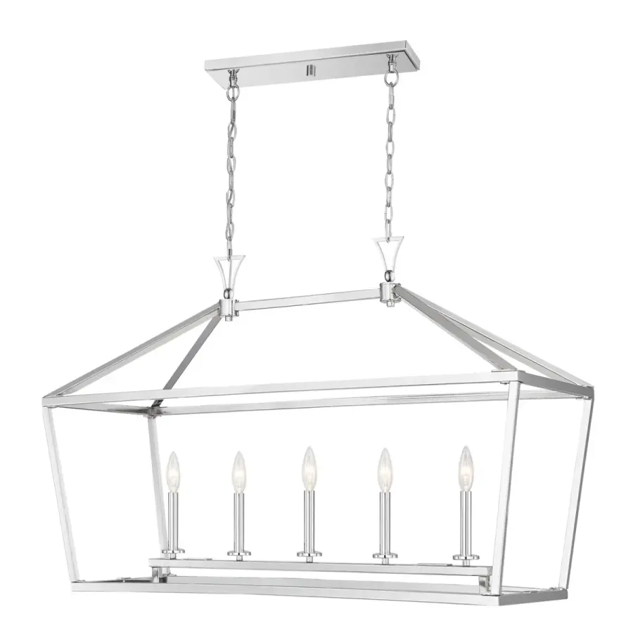 Townsend 5-Light Linear Chandelier in Polished Nickel - Image 5