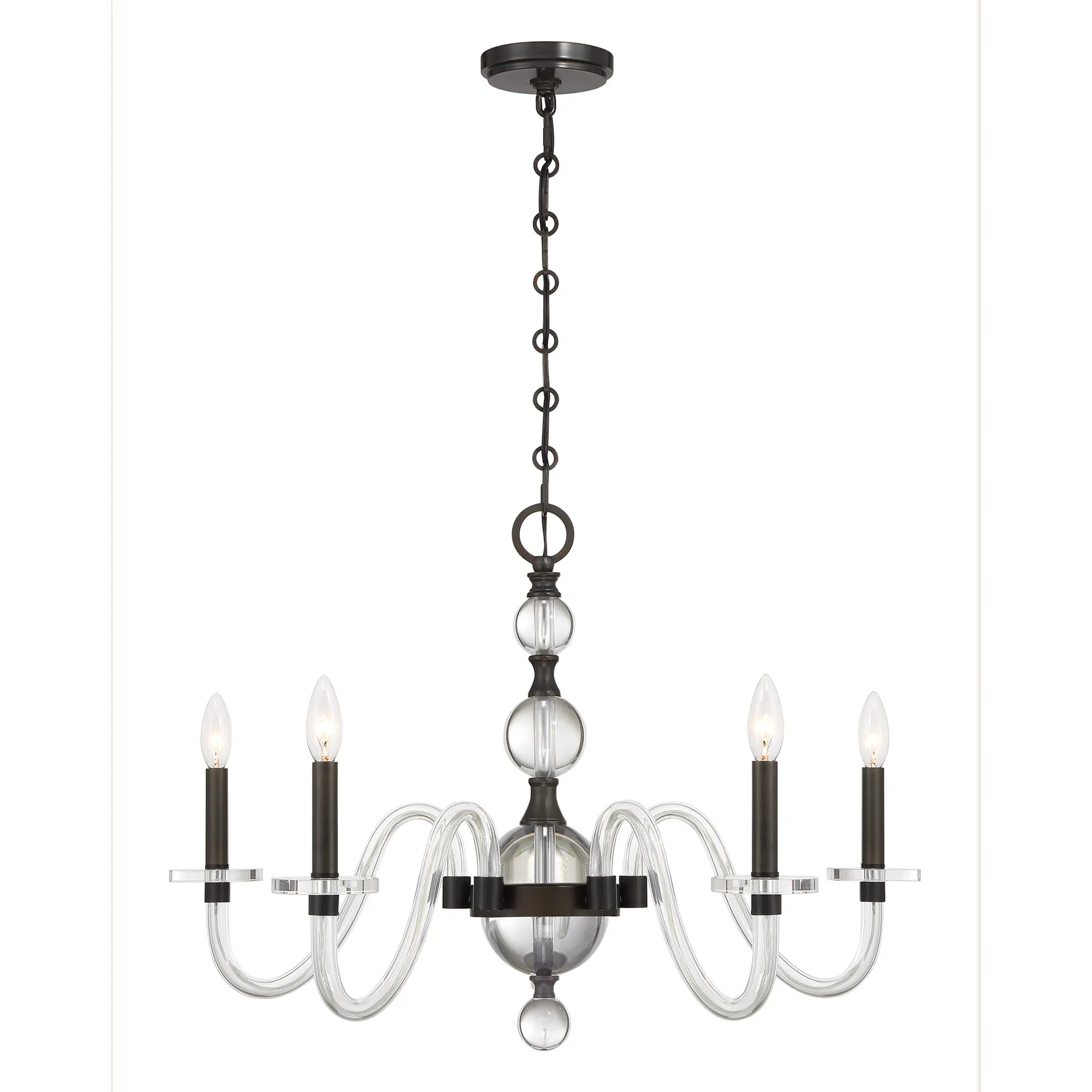 Aragon Five Light Chandelier in Mediterranean Bronze