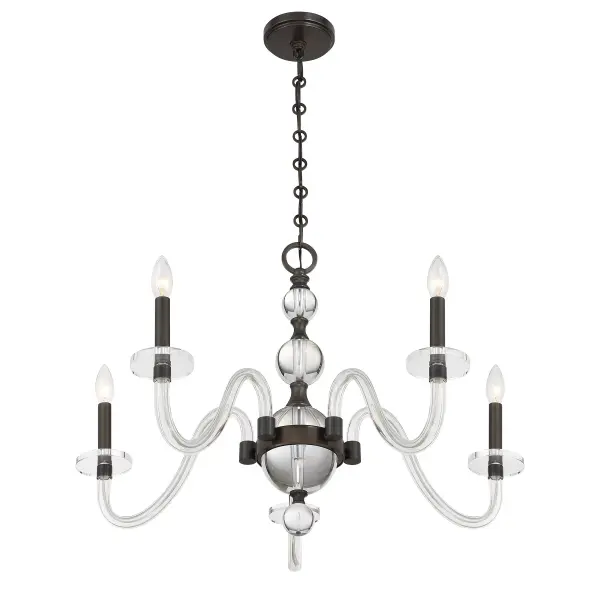 Aragon 5-Light Chandelier in Mediterranean Bronze - Image 4