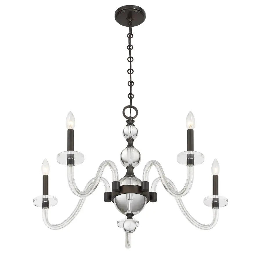 Aragon 5-Light Chandelier in Mediterranean Bronze - Image 4