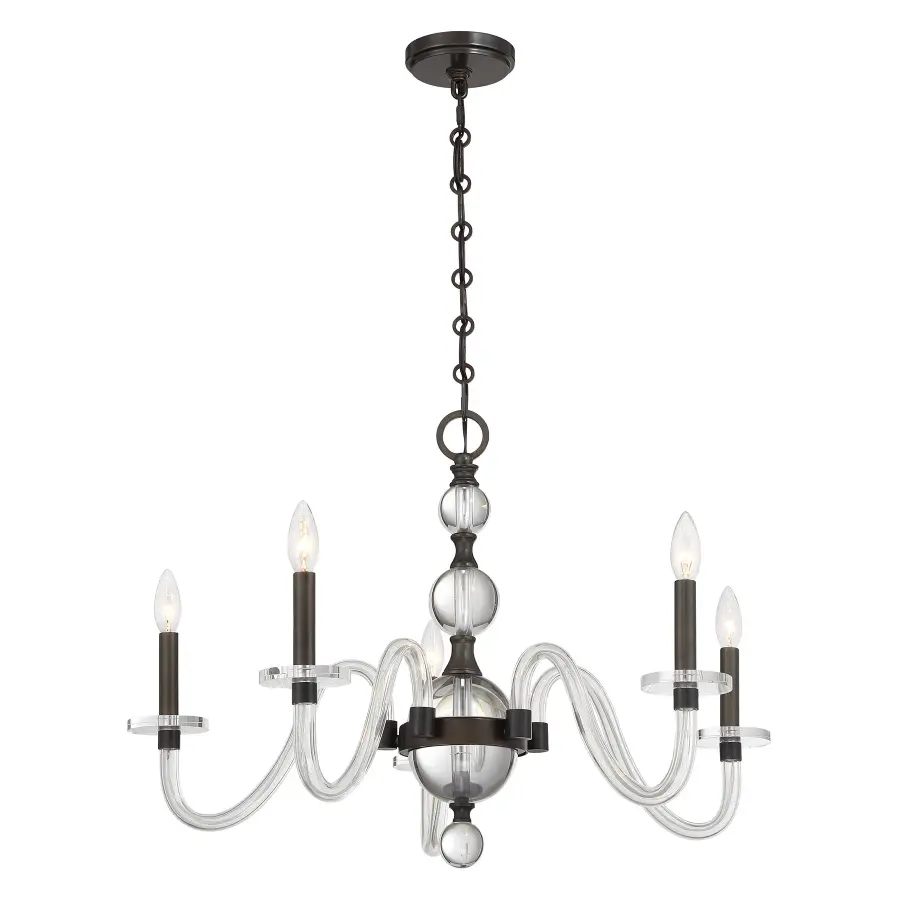 Aragon 5-Light Chandelier in Mediterranean Bronze - Image 5