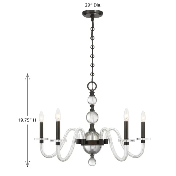 Aragon 5-Light Chandelier in Mediterranean Bronze - Image 8