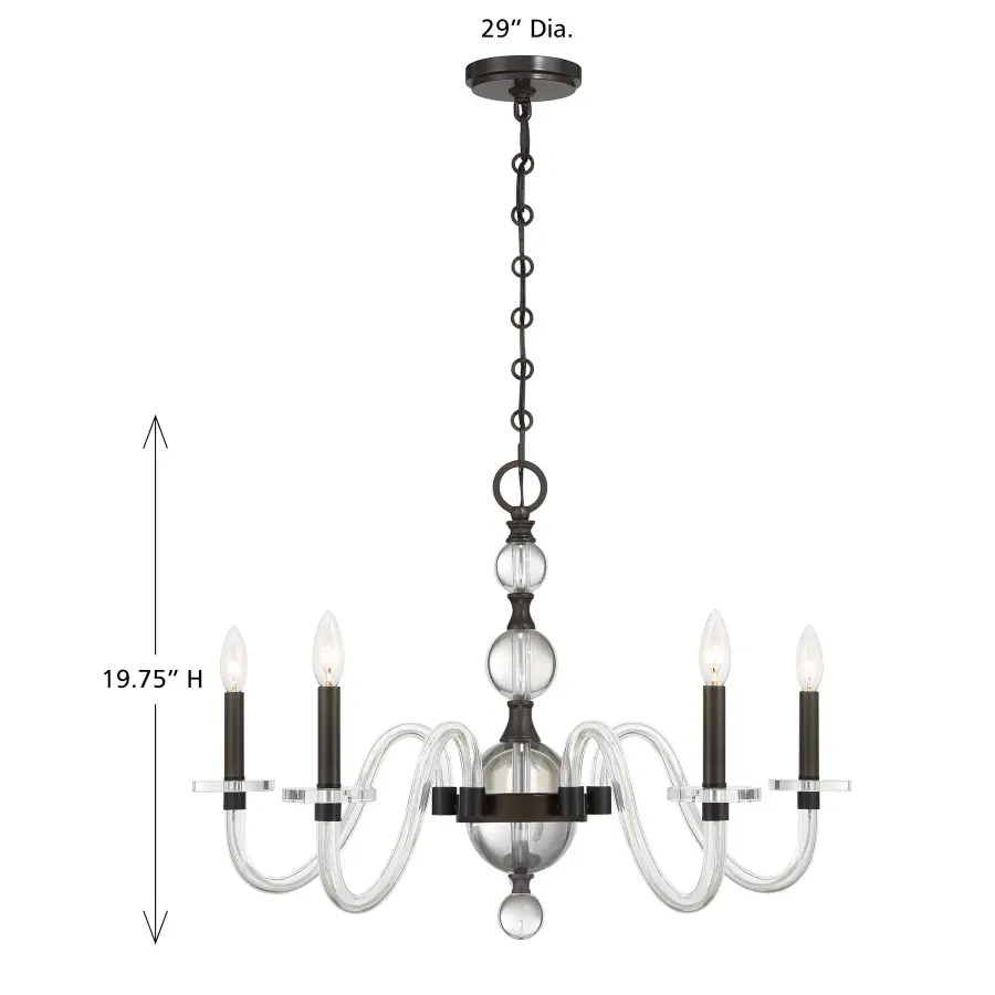 Aragon 5-Light Chandelier in Mediterranean Bronze - Image 8