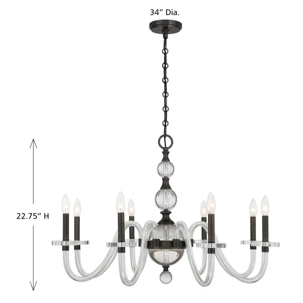 Aragon 8-Light Chandelier in Mediterranean Bronze - Image 7