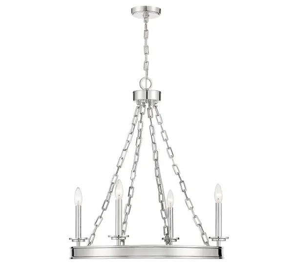 Seville 4-Light Chandelier in Polished Nickel