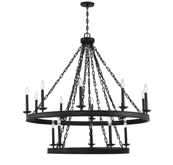 Seville 15-Light Chandelier in Matte Black