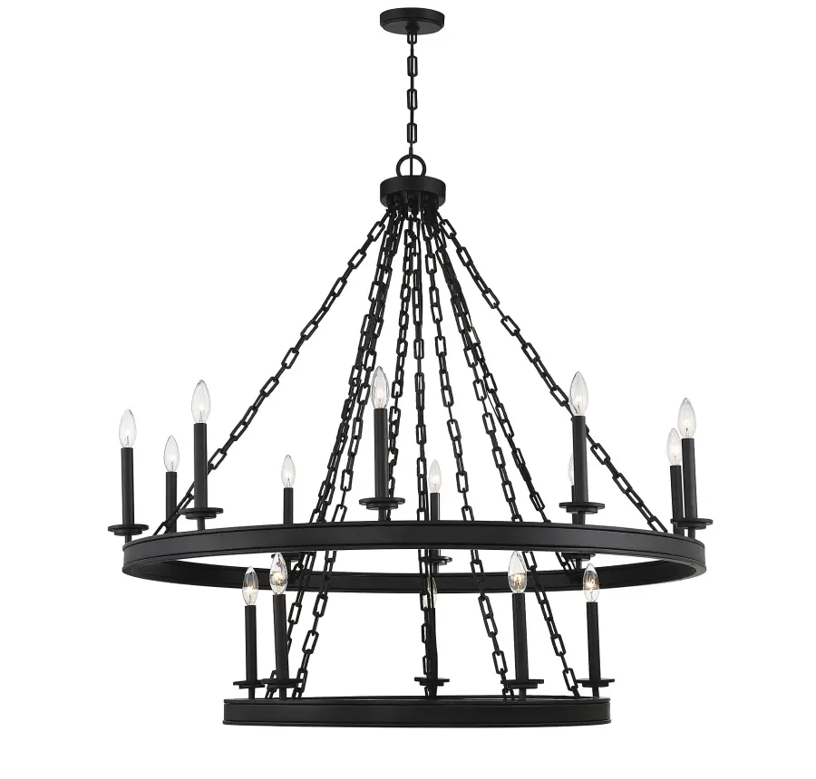 Seville 15-Light Chandelier in Matte Black