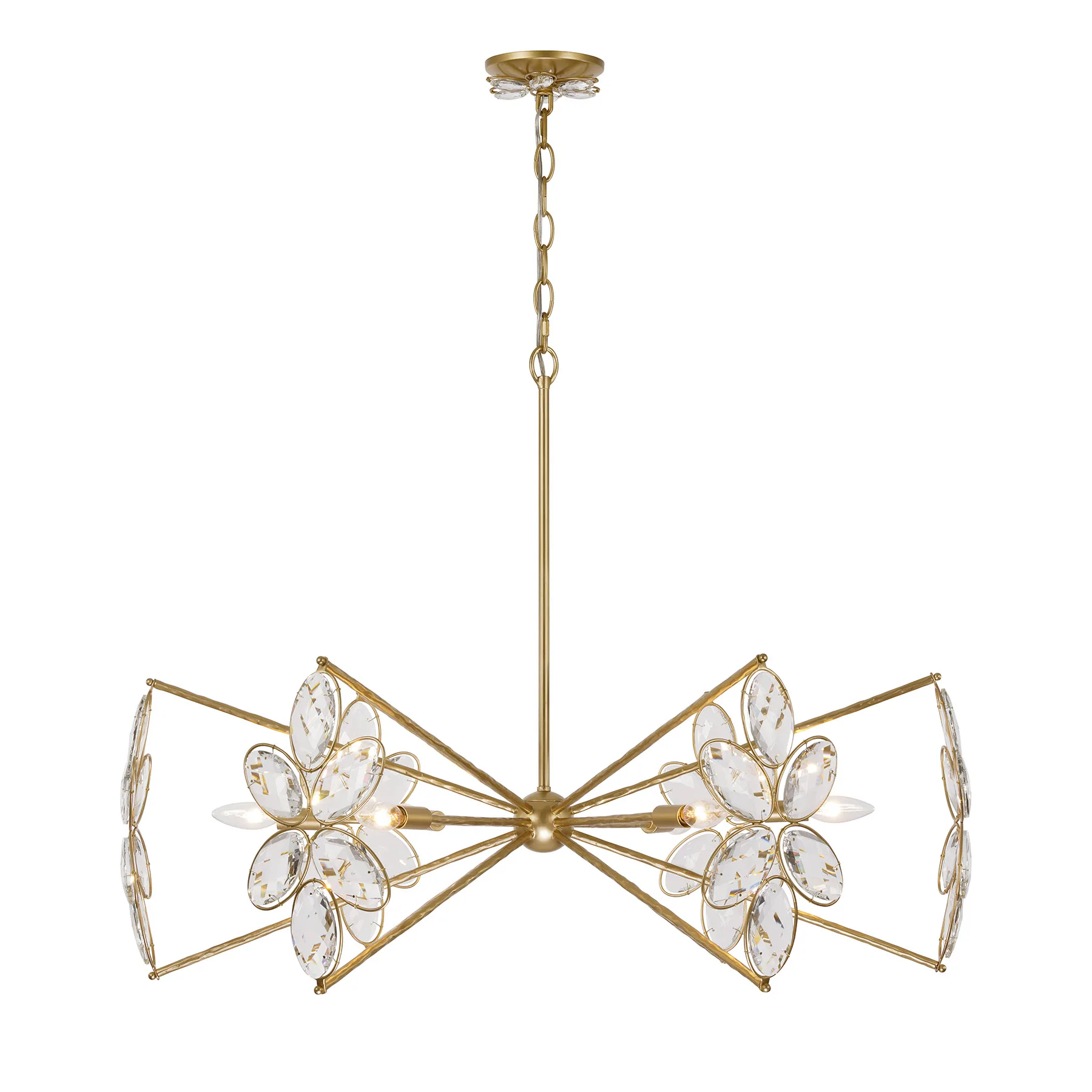 Marbella Six Light Chandelier in Gold Shimmer