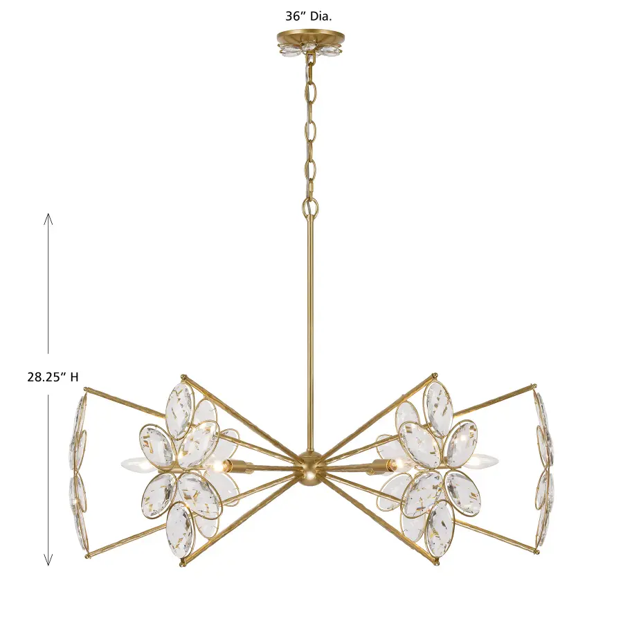 Marbella 6-Light Chandelier in Gold Shimmer by Breegan Jane - Image 7