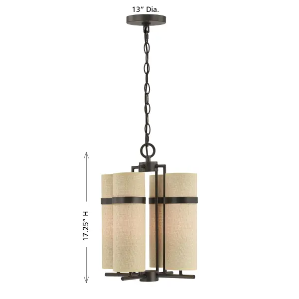 Weston 4-Light Chandelier in Mediterranean Bronze by Dann Foley - Image 8