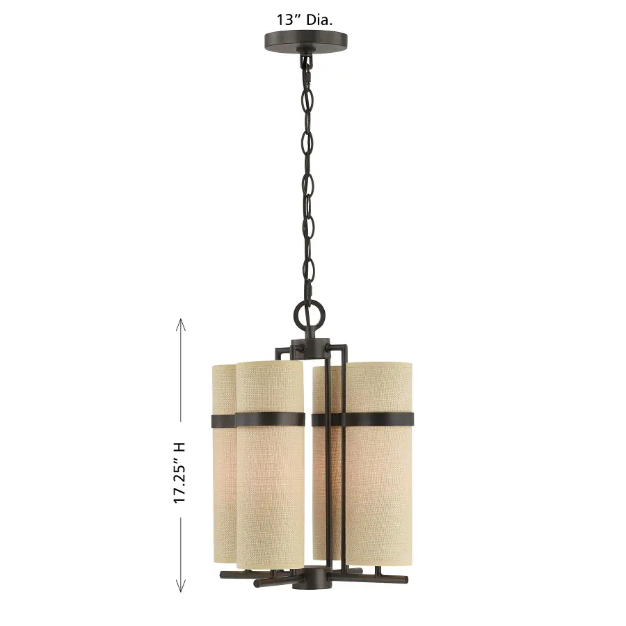 Weston 4-Light Chandelier in Mediterranean Bronze by Dann Foley - Image 8