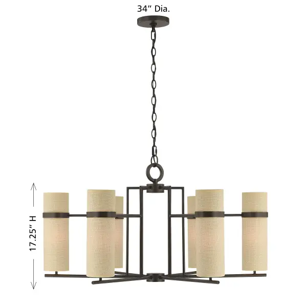 Weston 6-Light Chandelier in Mediterranean Bronze by Dann Foley - Image 8