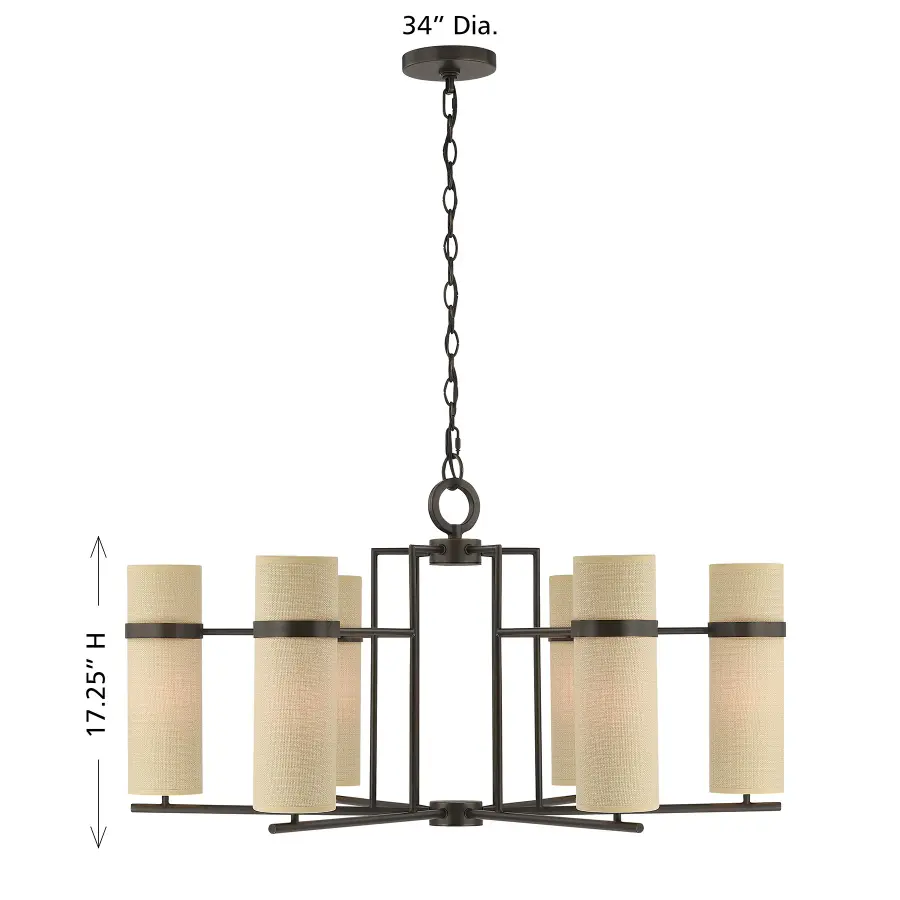 Weston 6-Light Chandelier in Mediterranean Bronze by Dann Foley - Image 8