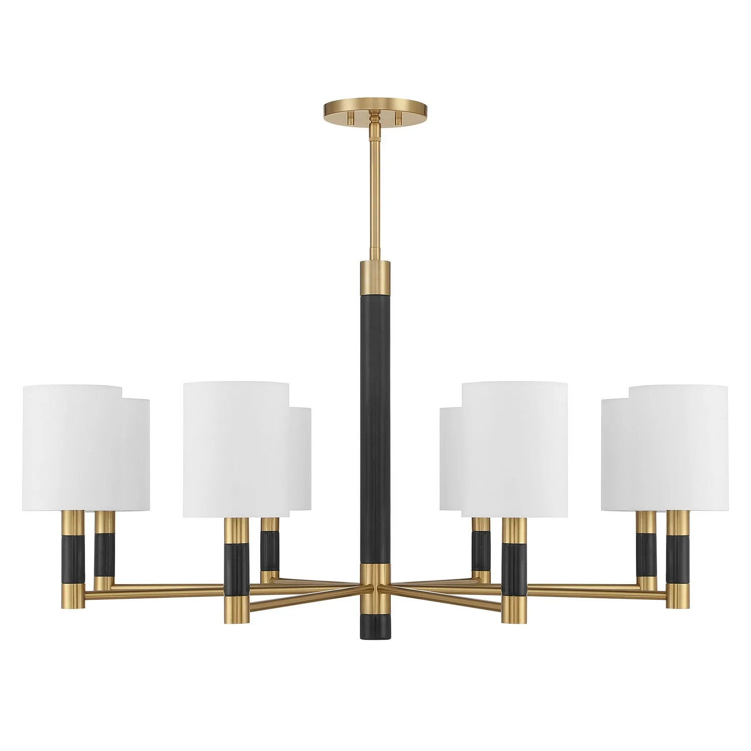 Conrad Eight Light Chandelier in Warm Brass
