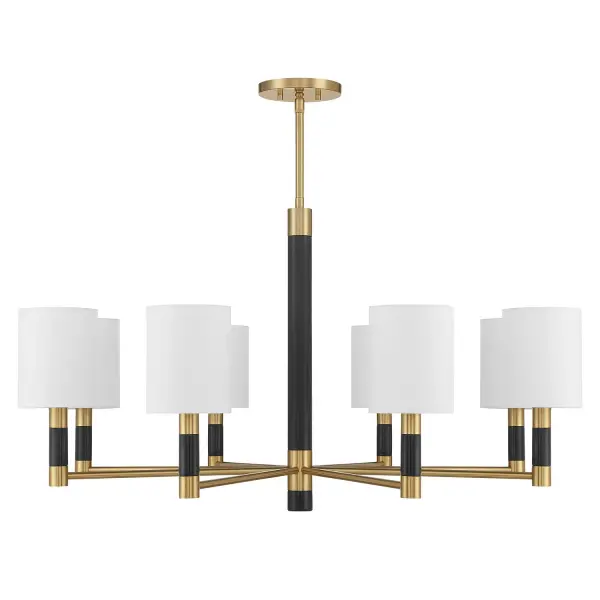 Conrad Eight Light Chandelier in Warm Brass - Image 1