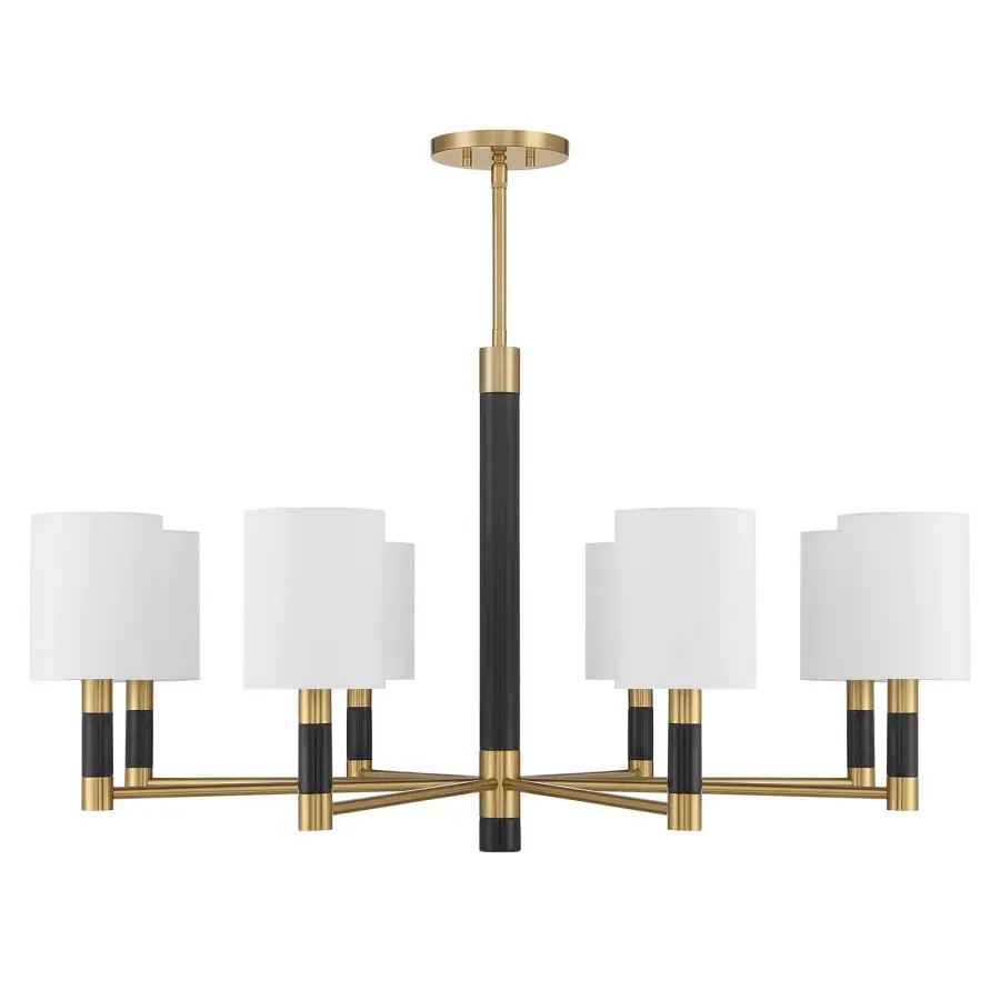 Conrad Eight Light Chandelier in Warm Brass - Image 1