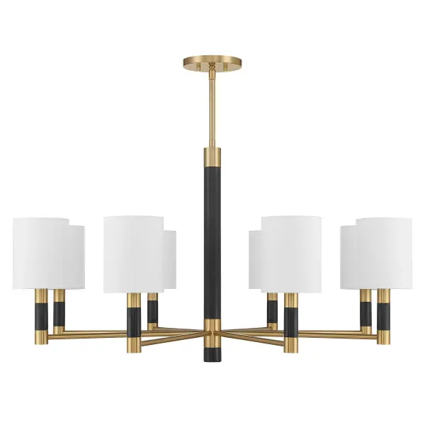 Conrad 8-Light Chandelier in Warm Brass - alternate view