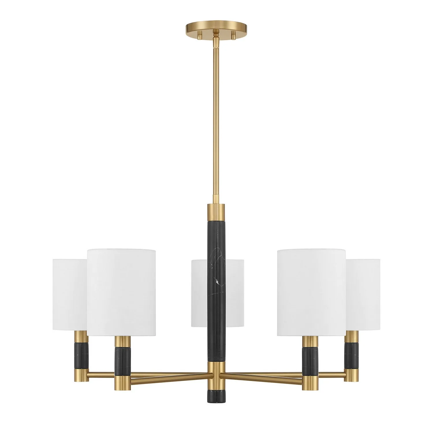 Conrad Five Light Chandelier in Warm Brass