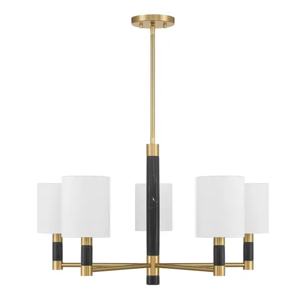 Conrad 5-Light Chandelier in Warm Brass - Image 2