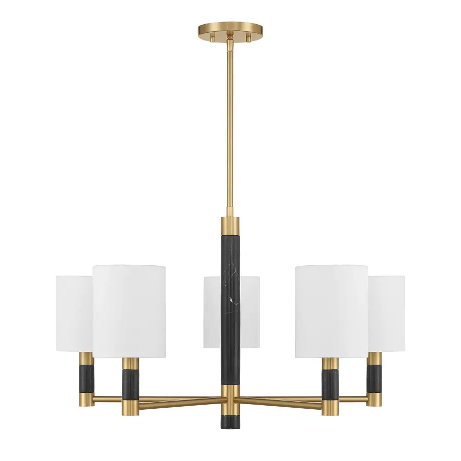 Conrad 5-Light Chandelier in Warm Brass - Image 2